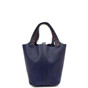 Picture of Hermes Tote Picotin 18 in Bleu Encre, Epsom Leather