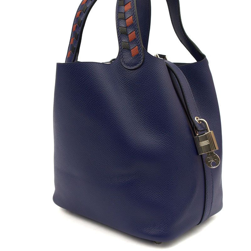 Picture of Hermes Tote Picotin 18 in Bleu Encre, Epsom Leather