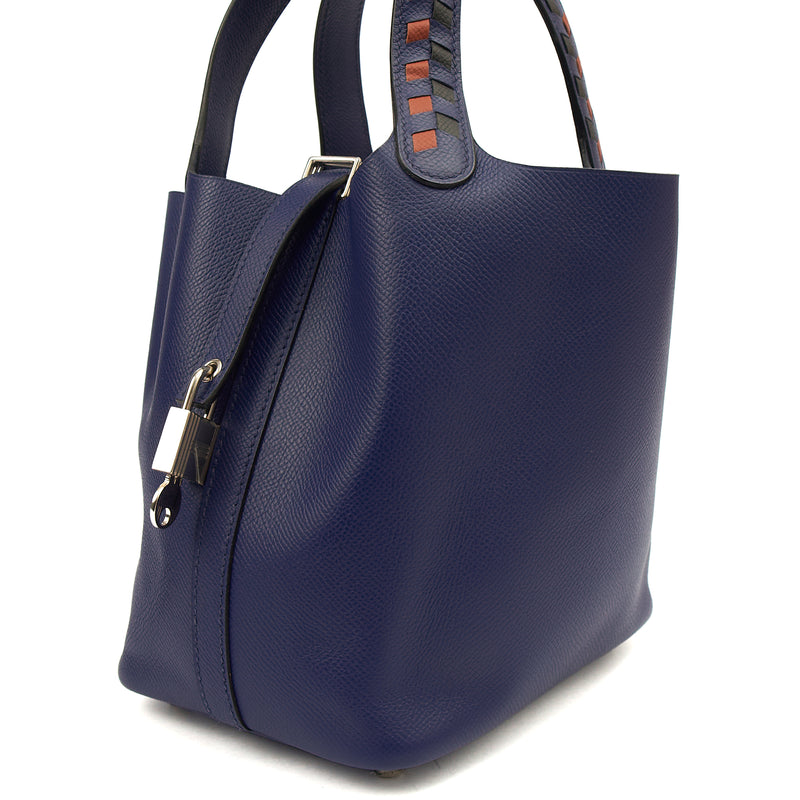 Picture of Hermes Tote Picotin 18 in Bleu Encre, Epsom Leather