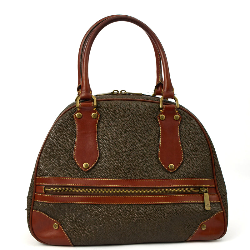 Picture of Mulberry Tote Scotchgrain Bowler - Small in Green, Scotchgrain