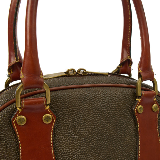 Picture of Mulberry Tote Scotchgrain Bowler - Small in Green, Scotchgrain