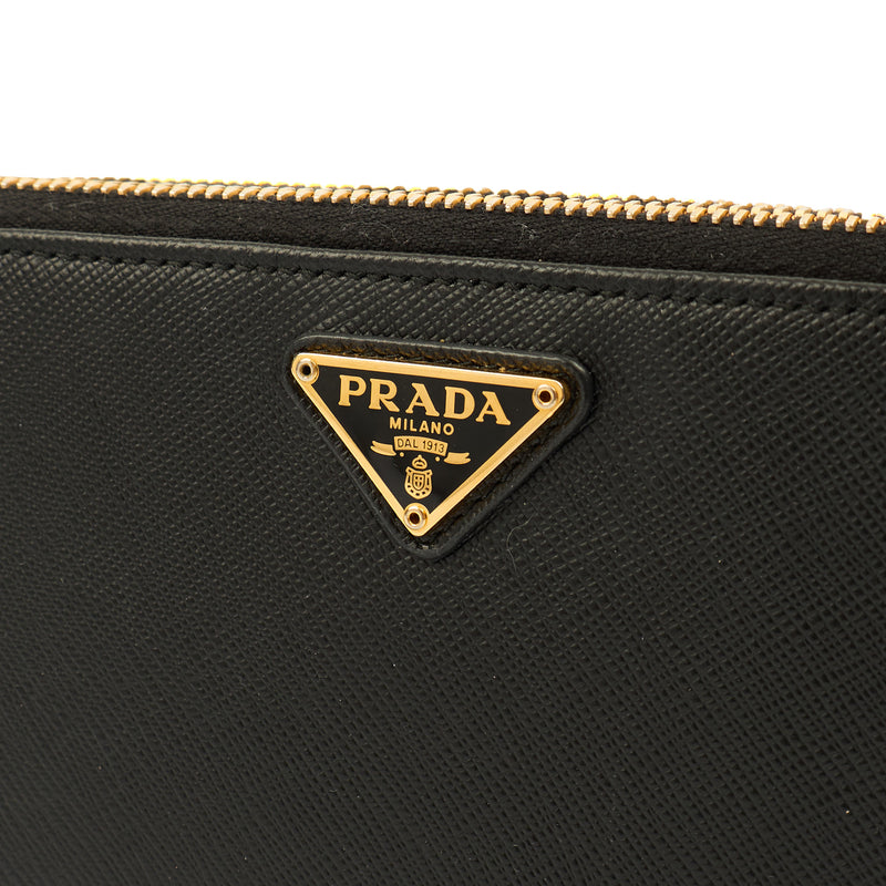 Picture of Prada Cross Body Dual zip  in Black, Saffiano Leather