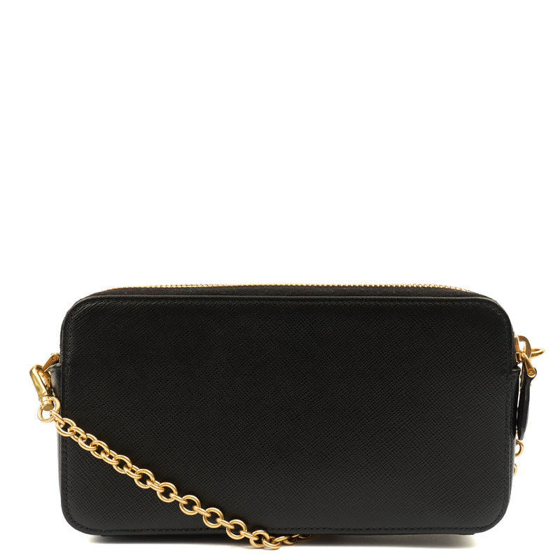 Picture of Prada Cross Body Dual zip  in Black, Saffiano Leather