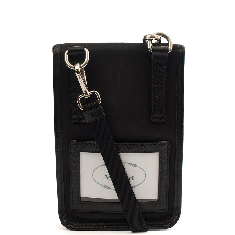 Picture of Prada Cross Body Plaque Logo Leather Mini Bag in Black, Nylon