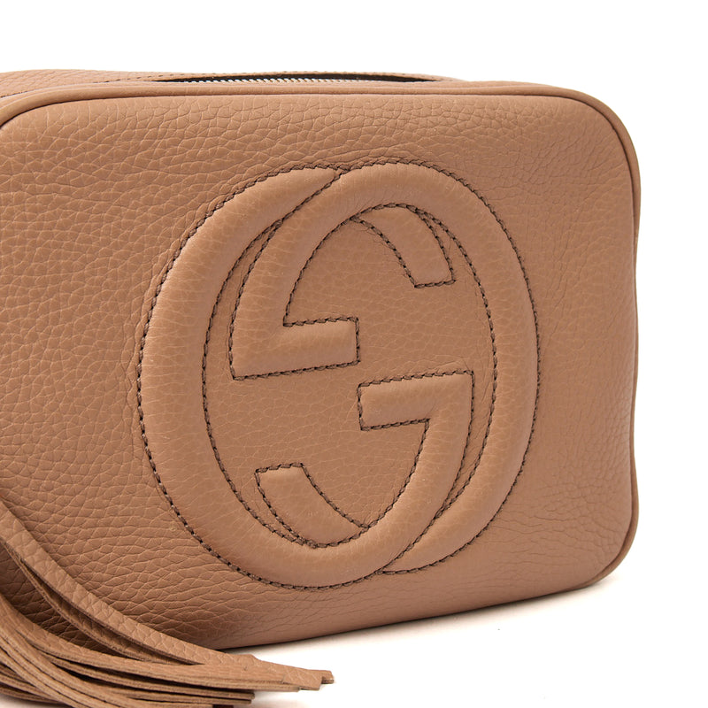 Picture of Gucci Cross Body Soho  Disco Bag - Small in Neutral, Leather