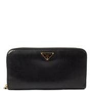 Picture of Prada Purse Zip Around Wallet in Black, Leather