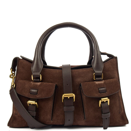 Picture of Mulberry Top Handle Roxanne in Brown, Suede