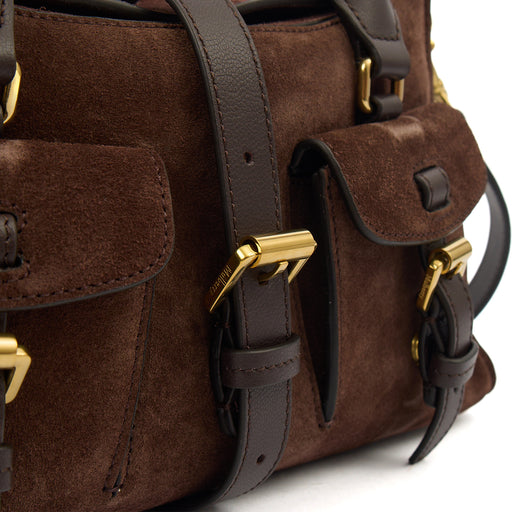 Picture of Mulberry Top Handle Roxanne in Brown, Suede
