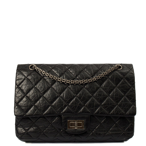 Picture of Chanel Shoulder Bag 2.55 Reissue - Medium in Black, Crinkled Calfskin Leather
