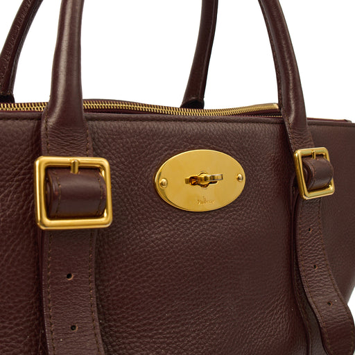 Picture of Mulberry Tote Bayswater Double Zip Tote in Oxblood, Calfskin Leather
