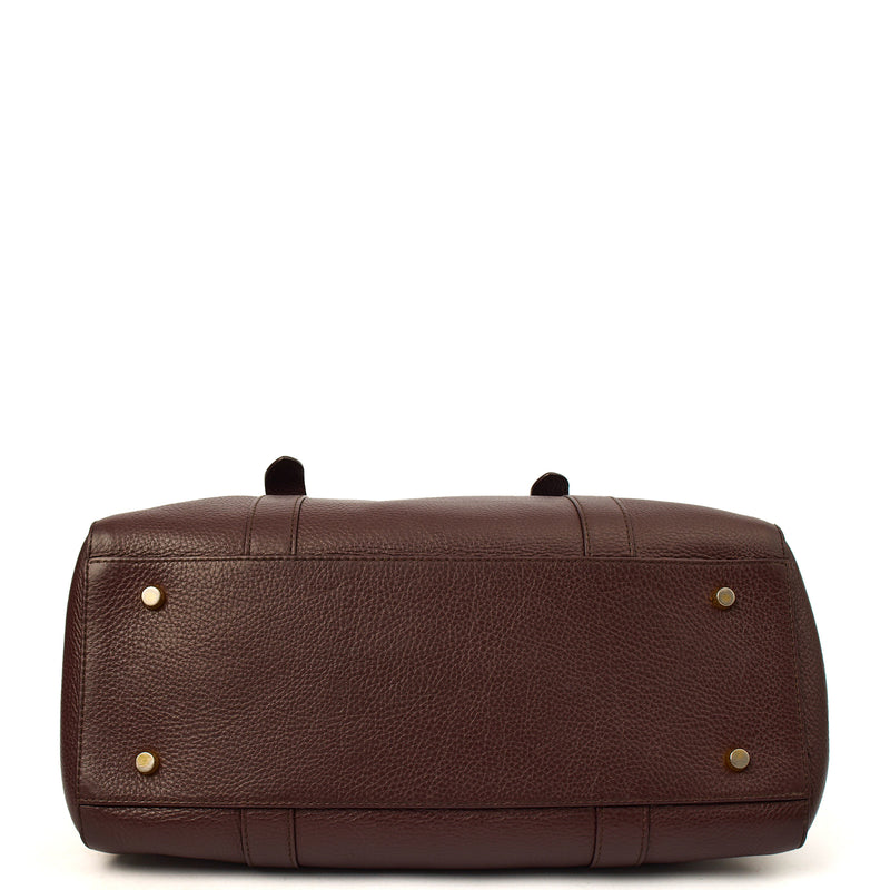 Picture of Mulberry Tote Bayswater Double Zip Tote in Oxblood, Calfskin Leather