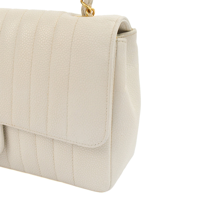 Picture of Chanel Shoulder Bag Chain Flap Bag in White, Caviar Leather