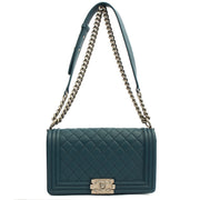 Picture of Chanel Shoulder Bag Boy - Medium in Blue, Leather