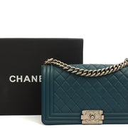 Picture of Chanel Shoulder Bag Boy - Medium in Blue, Leather