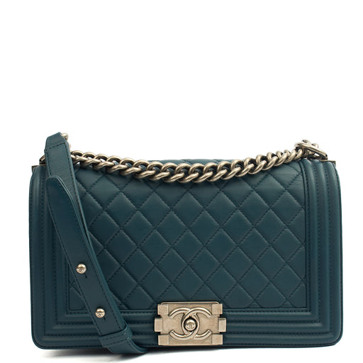 Picture of Chanel Shoulder Bag Boy - Medium in Blue, Leather