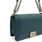 Picture of Chanel Shoulder Bag Boy - Medium in Blue, Leather