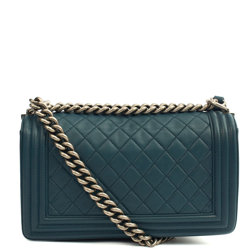 Picture of Chanel Shoulder Bag Boy - Medium in Blue, Leather
