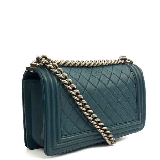 Picture of Chanel Shoulder Bag Boy - Medium in Blue, Leather