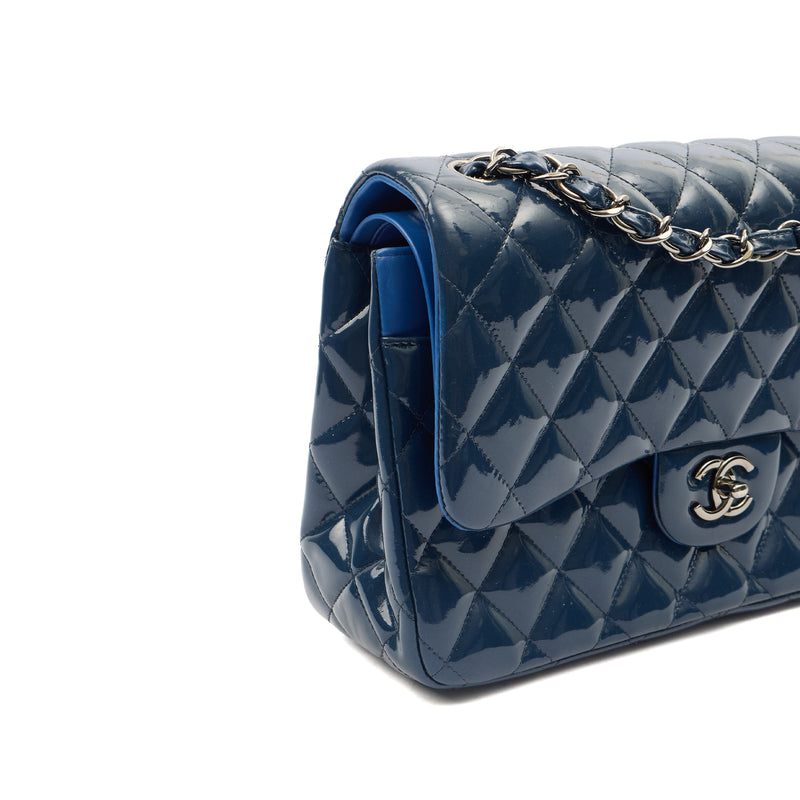 Picture of Chanel Shoulder Bag Classic Double Flap - Medium in Blue, Patent Leather