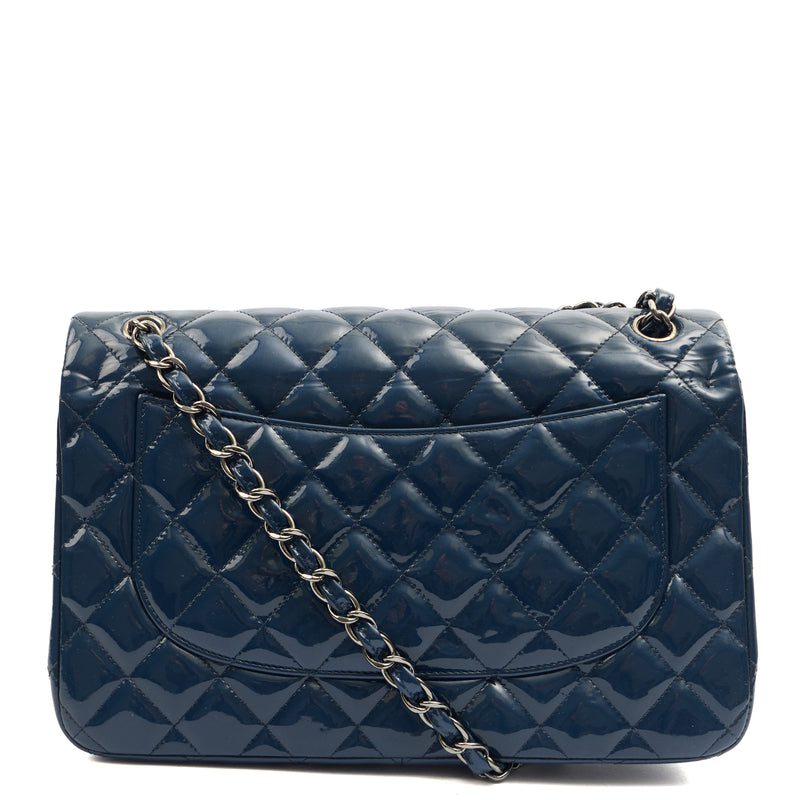 Picture of Chanel Shoulder Bag Classic Double Flap - Medium in Blue, Patent Leather