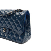 Picture of Chanel Shoulder Bag Classic Double Flap - Medium in Blue, Patent Leather