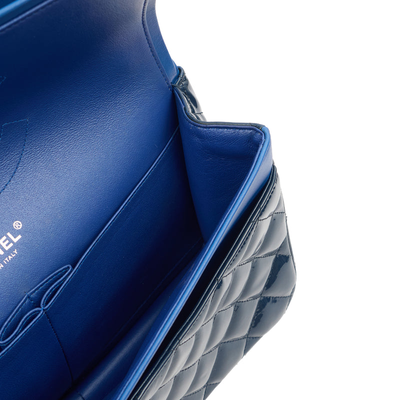 Picture of Chanel Shoulder Bag Classic Double Flap - Medium in Blue, Patent Leather