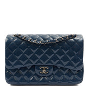 Picture of Chanel Shoulder Bag Classic Double Flap - Medium in Blue, Patent Leather