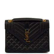 Picture of Saint Laurent Shoulder Bag Envelope - Medium in Black, Leather