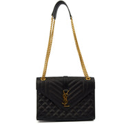 Picture of Saint Laurent Shoulder Bag Envelope - Medium in Black, Leather