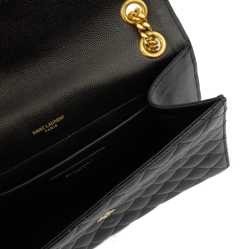 Picture of Saint Laurent Shoulder Bag Envelope - Medium in Black, Leather