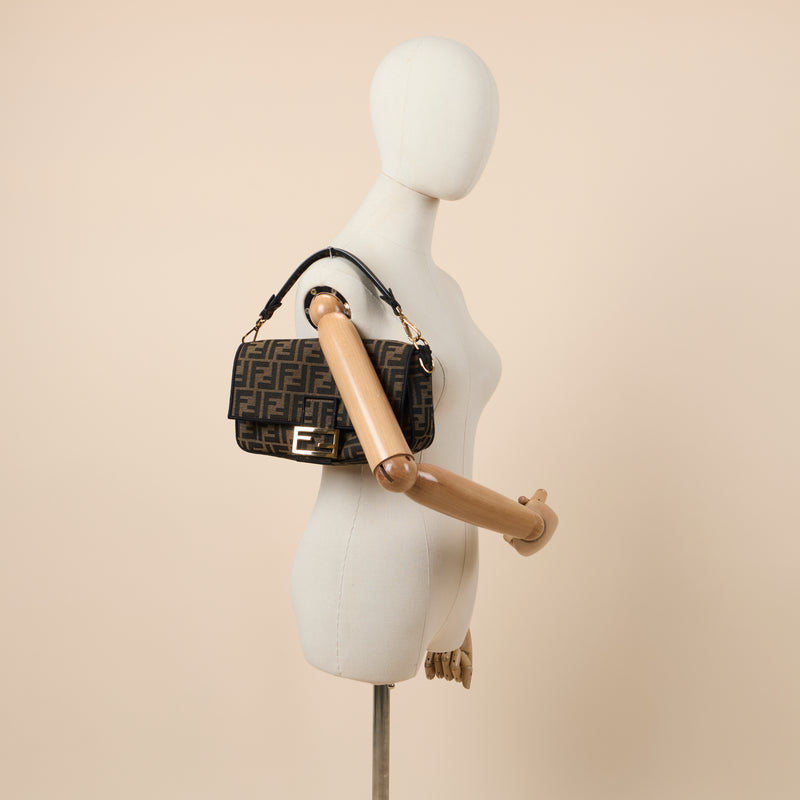 Fendi Cross Body Baguette in Zucca FF, Exotic Effect Leather