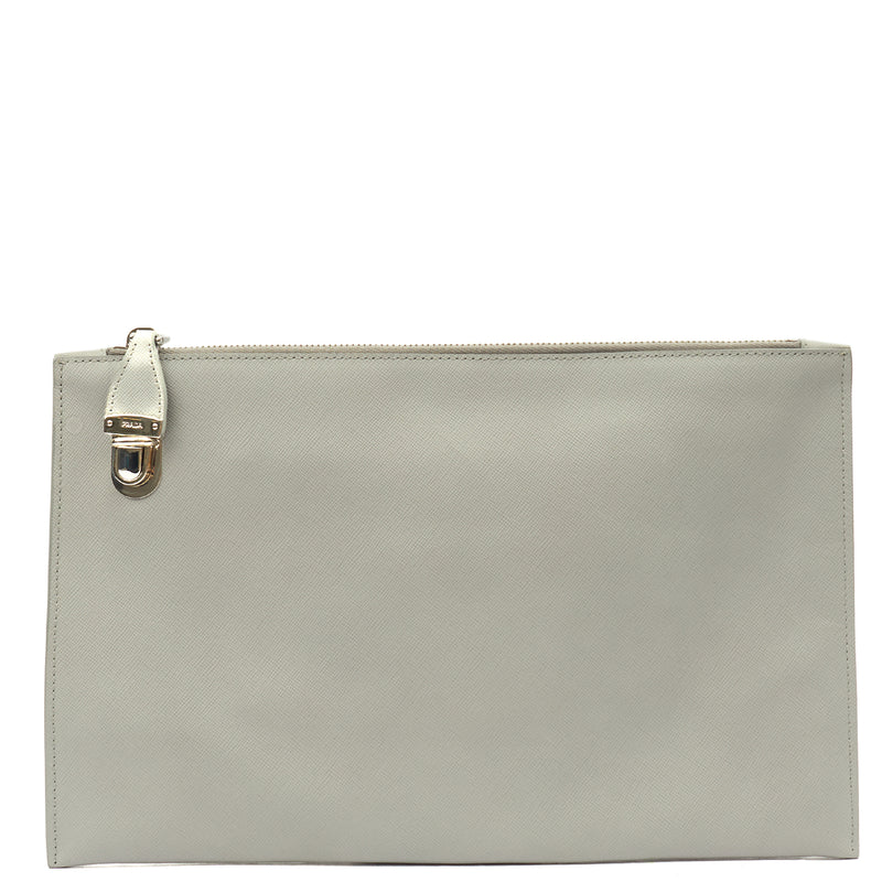 Picture of Prada Clutch Clutch in Grey, Leather