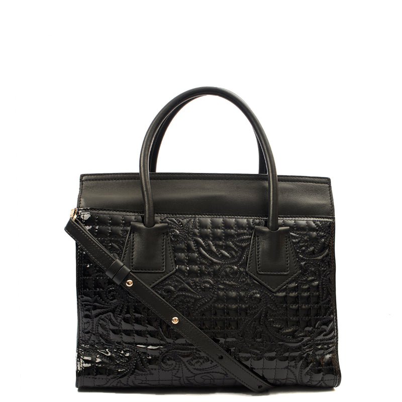 Picture of Versace Tote Shoulder Bag in Black, Patent Leather