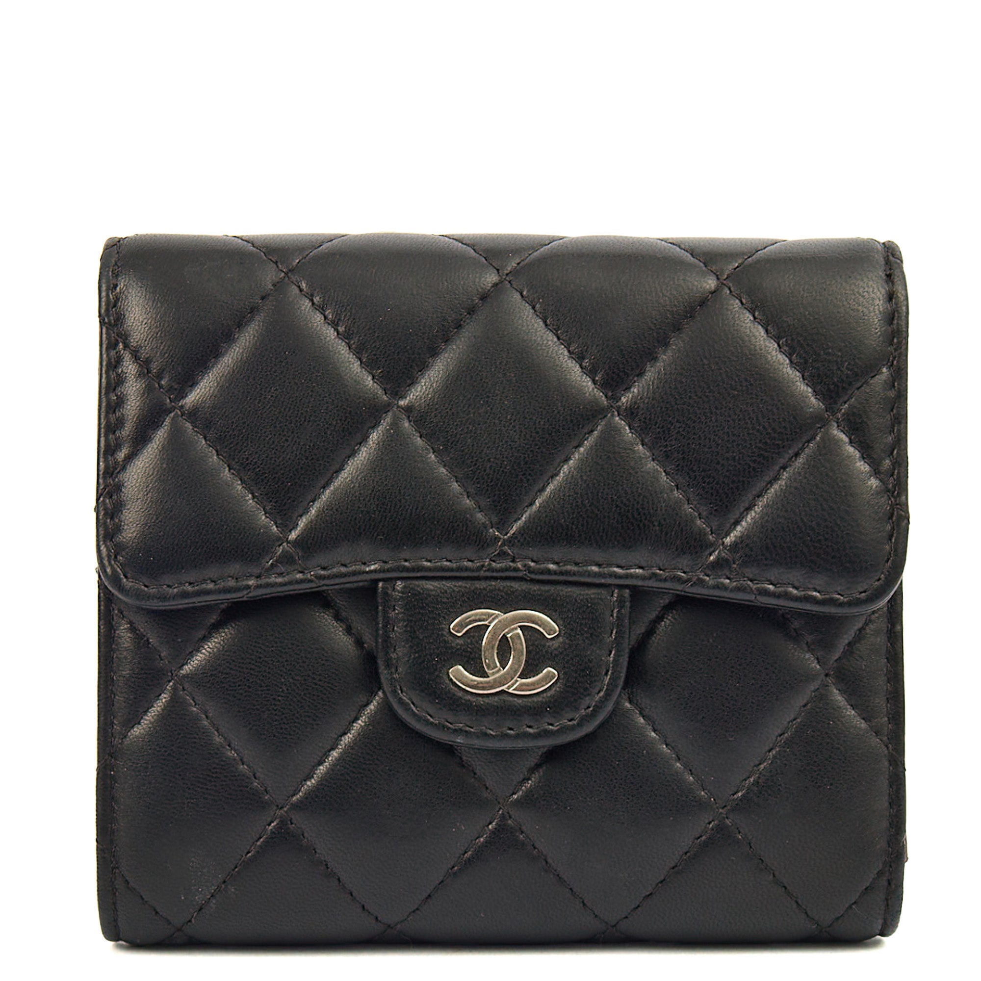 Chanel Wallet Flap Wallet in Black, Lambskin Leather | The Handbag