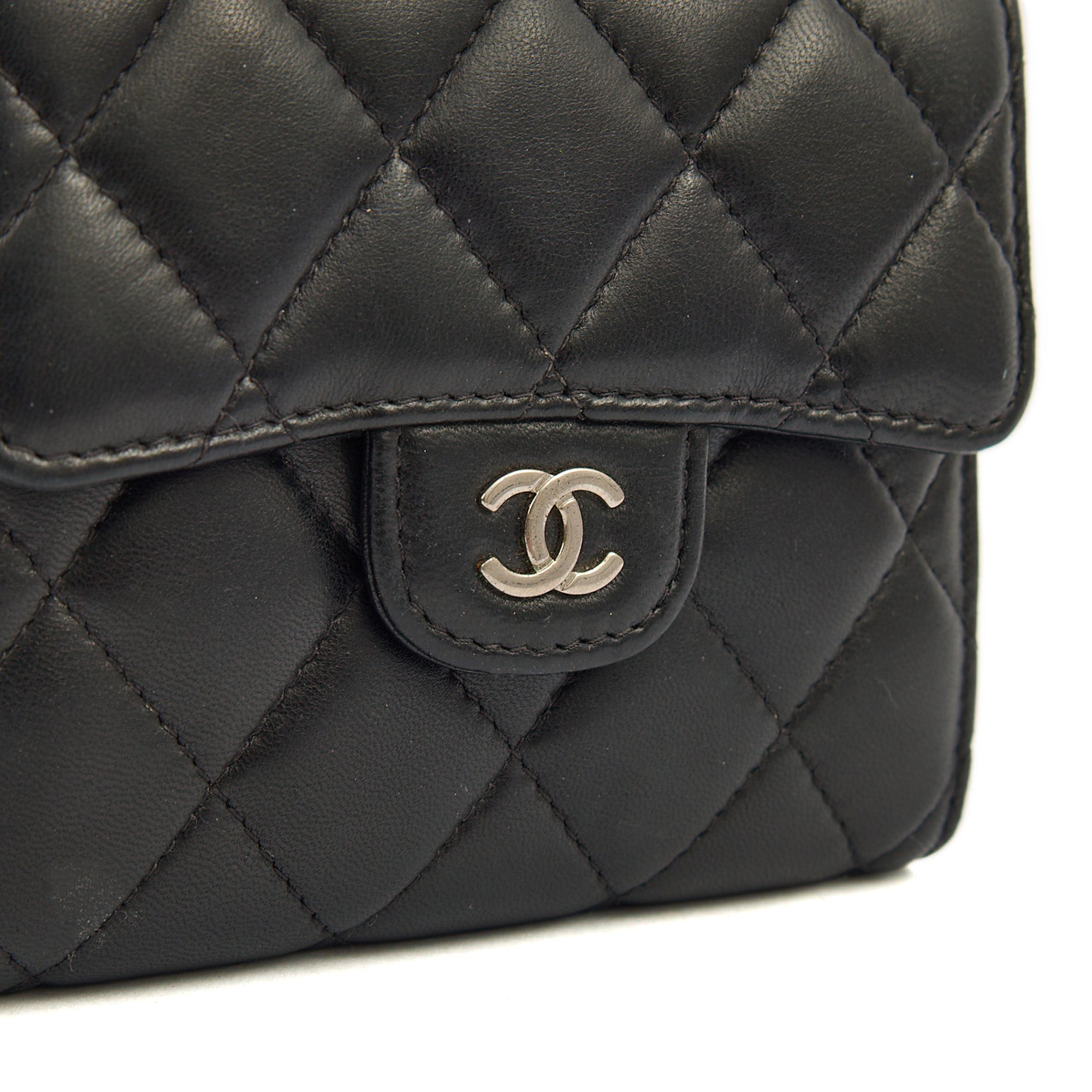 Chanel Wallet Flap Wallet in Black, Lambskin Leather | The Handbag