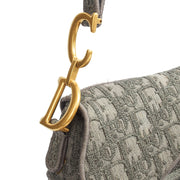Picture of Christian Dior Cross Body Saddle Bag in Blue, Dior Oblique Embroidery