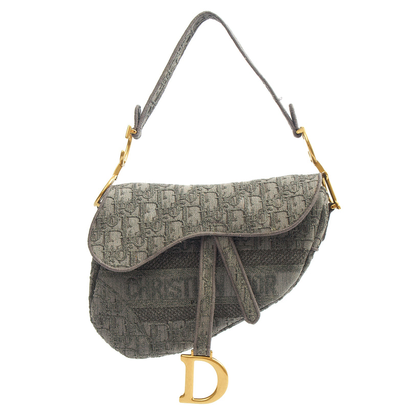 Picture of Christian Dior Cross Body Saddle Bag in Blue, Dior Oblique Embroidery