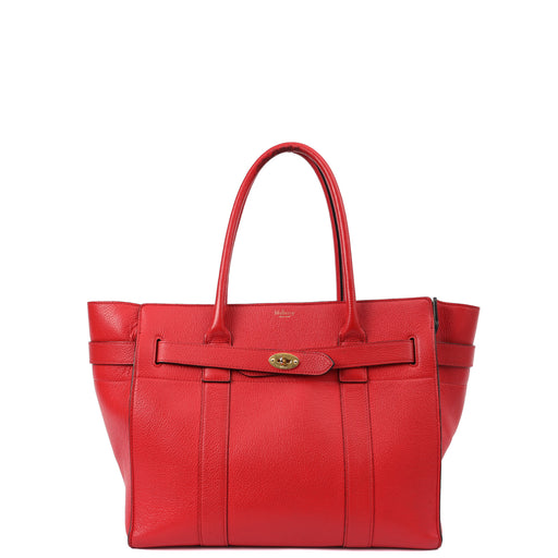 Picture of Mulberry Tote Zipped Bayswater in Red, Calfskin Leather
