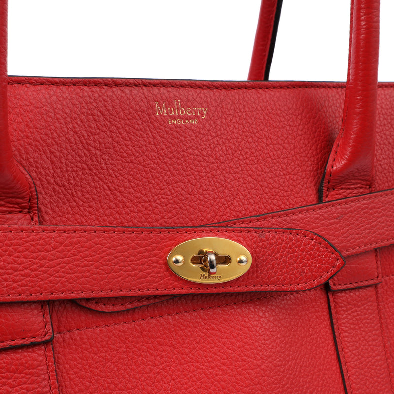 Picture of Mulberry Tote Zipped Bayswater in Red, Calfskin Leather