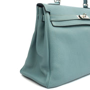 Picture of Hermes Tote Kelly 35 in Bleu Jean, Togo Leather