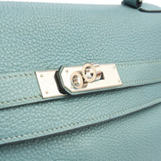 Picture of Hermes Tote Kelly 35 in Bleu Jean, Togo Leather