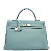 Picture of Hermes Tote Kelly 35 in Bleu Jean, Togo Leather