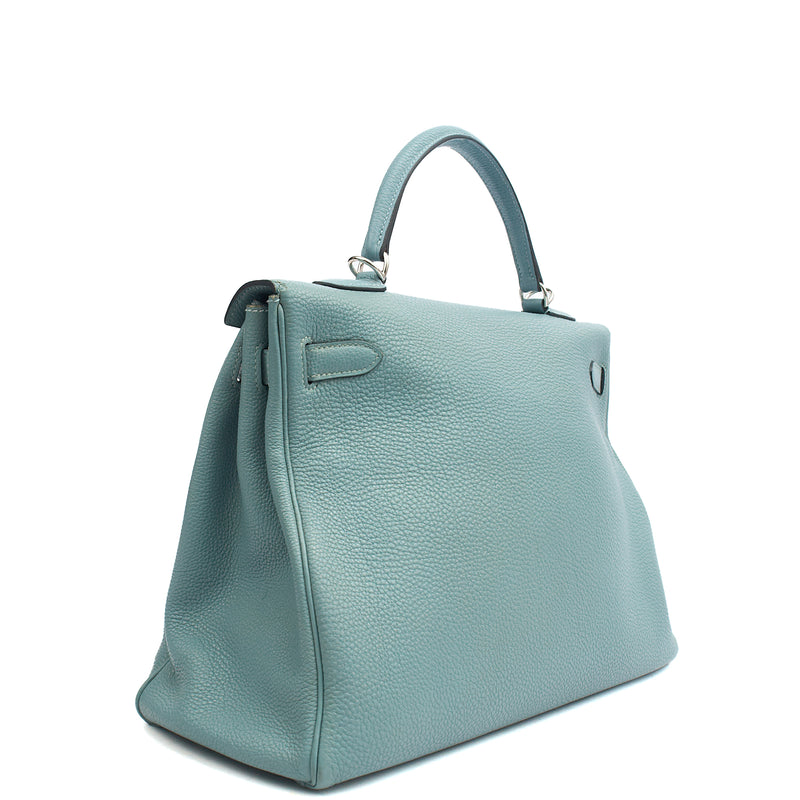 Picture of Hermes Tote Kelly 35 in Bleu Jean, Togo Leather