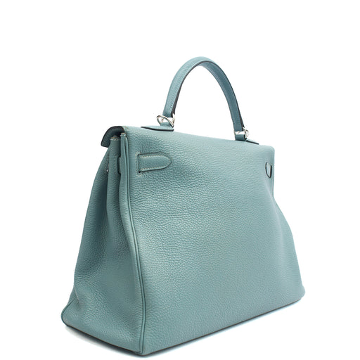 Picture of Hermes Tote Kelly 35 in Bleu Jean, Togo Leather