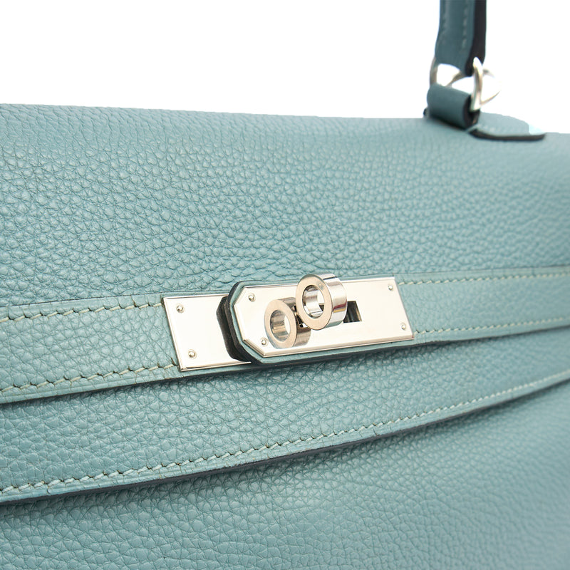 Picture of Hermes Tote Kelly 35 in Bleu Jean, Togo Leather