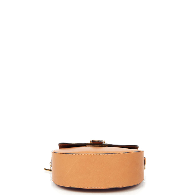 Picture of Aspinal of London Shoulder Bag Letterbox Saddle Bag in Brown, Leather