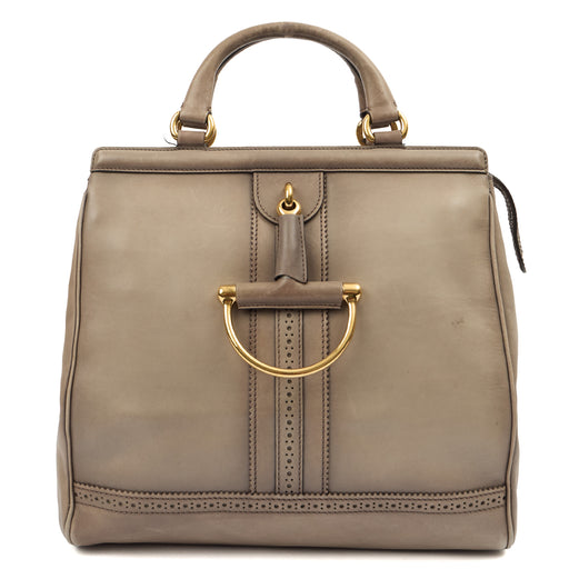 Picture of Gucci Tote Hassler Horsebit Hobo in Grey, Leather