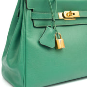 Picture of Hermes Top Handle Kelly 28 in Vert Vertigo, Courchevel Leather