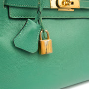 Picture of Hermes Top Handle Kelly 28 in Vert Vertigo, Courchevel Leather