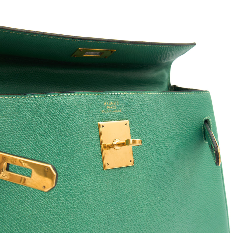 Picture of Hermes Top Handle Kelly 28 in Vert Vertigo, Courchevel Leather